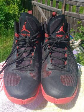 Nike Jordan Super Fly 5 Men Red Black Infrared Bred Shoes size 12